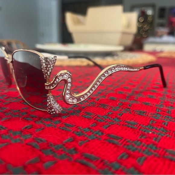 Caviar Accessories - Caviar Champagne Series 6127 Gold Bow Women's Sunglasses